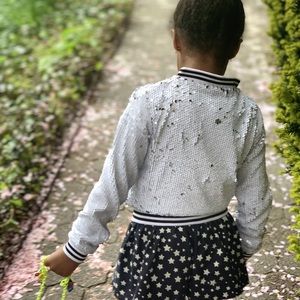 MIA New York: White Sequin Flip Jacket